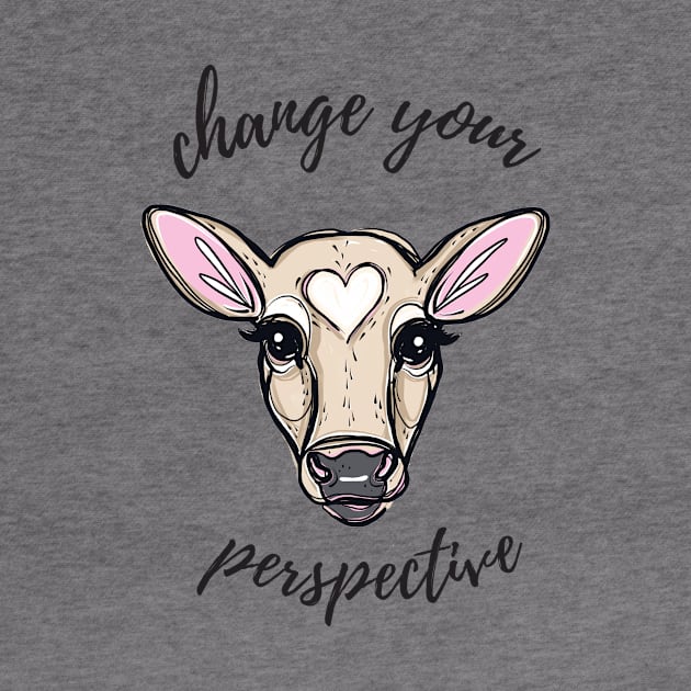 Change Your Perspective Tan Baby Cow by IllustratedActivist